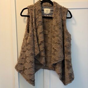 Elevenses Faux Fur Brown Vest from Anthropologie